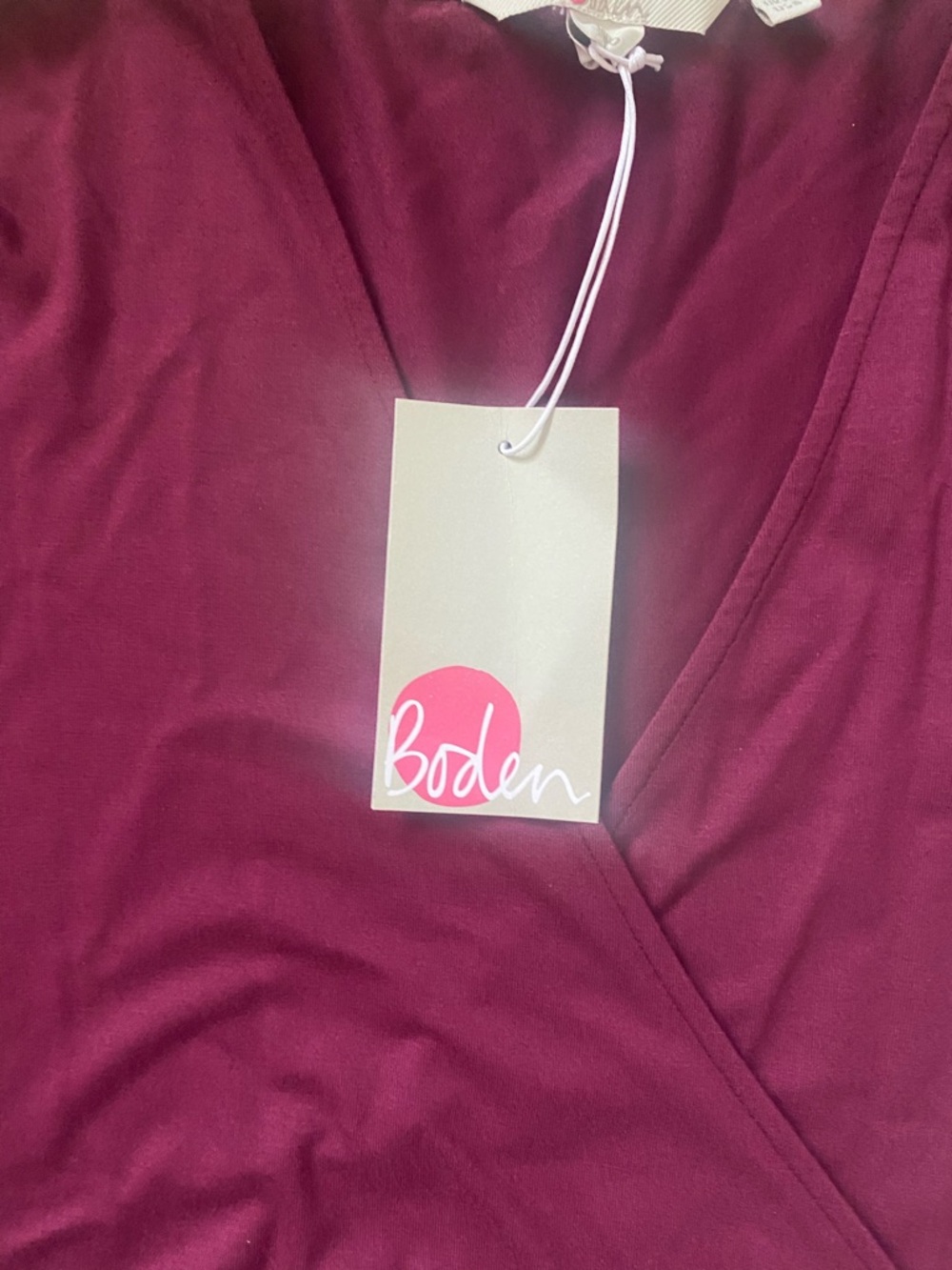 Boden Women’s Burgundy Wrap-Style Long Sleeve Top Size 8 - Picture 11 of 12